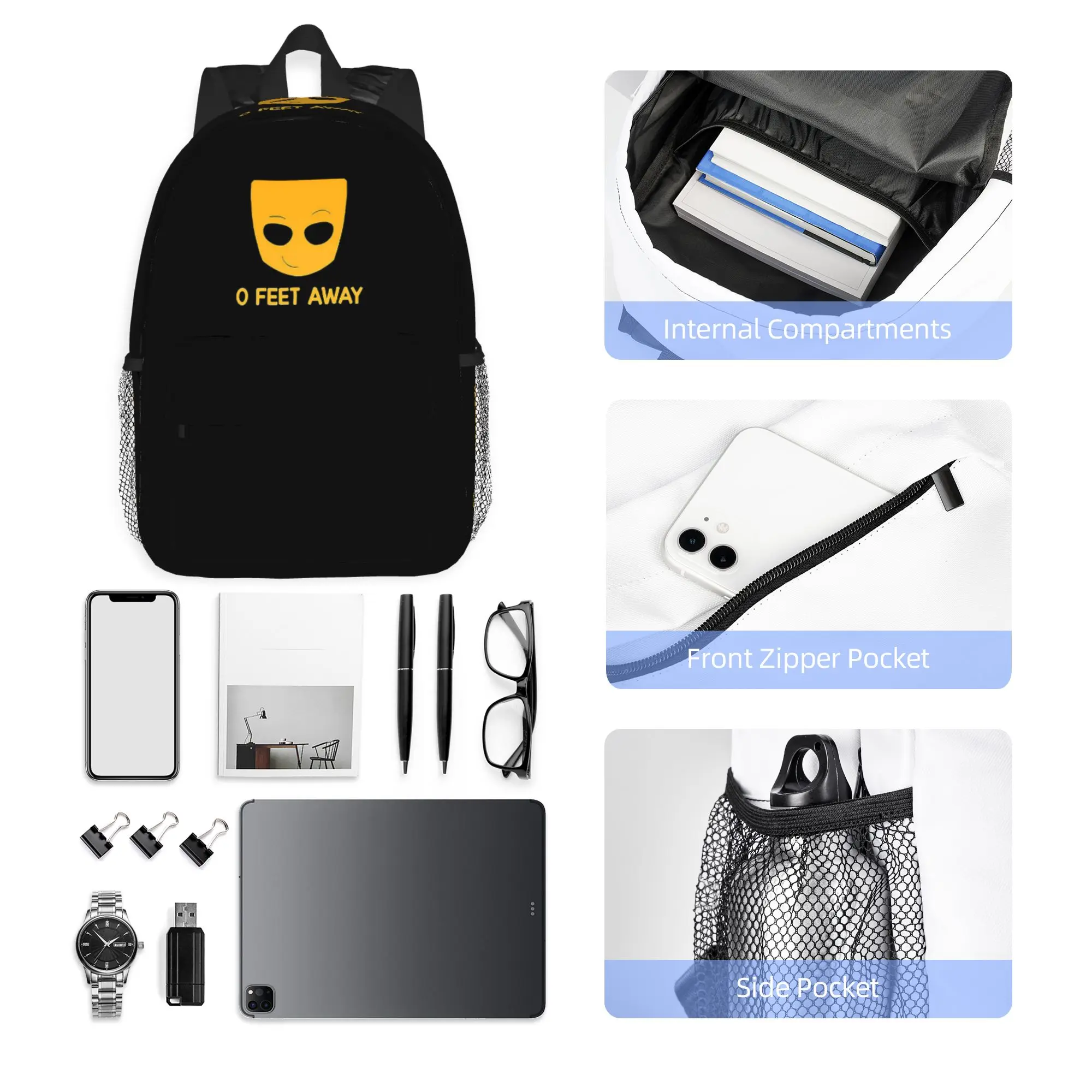 Grindr zero O feet away Backpack Hot Sale Daypack Large Capacity Boys Girls BookBag Shoulder Bags for Men Women School Bag