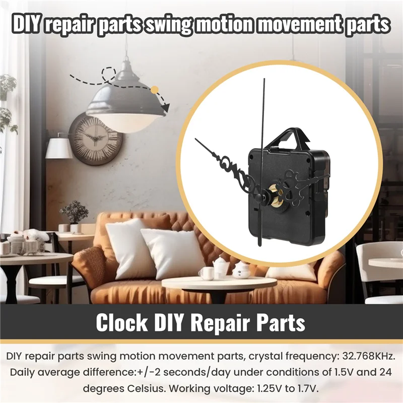 -WSFS Quartz Wall Clock Movement Mechanism Black Diy Repair Parts Kit Clock Movement Mechanism