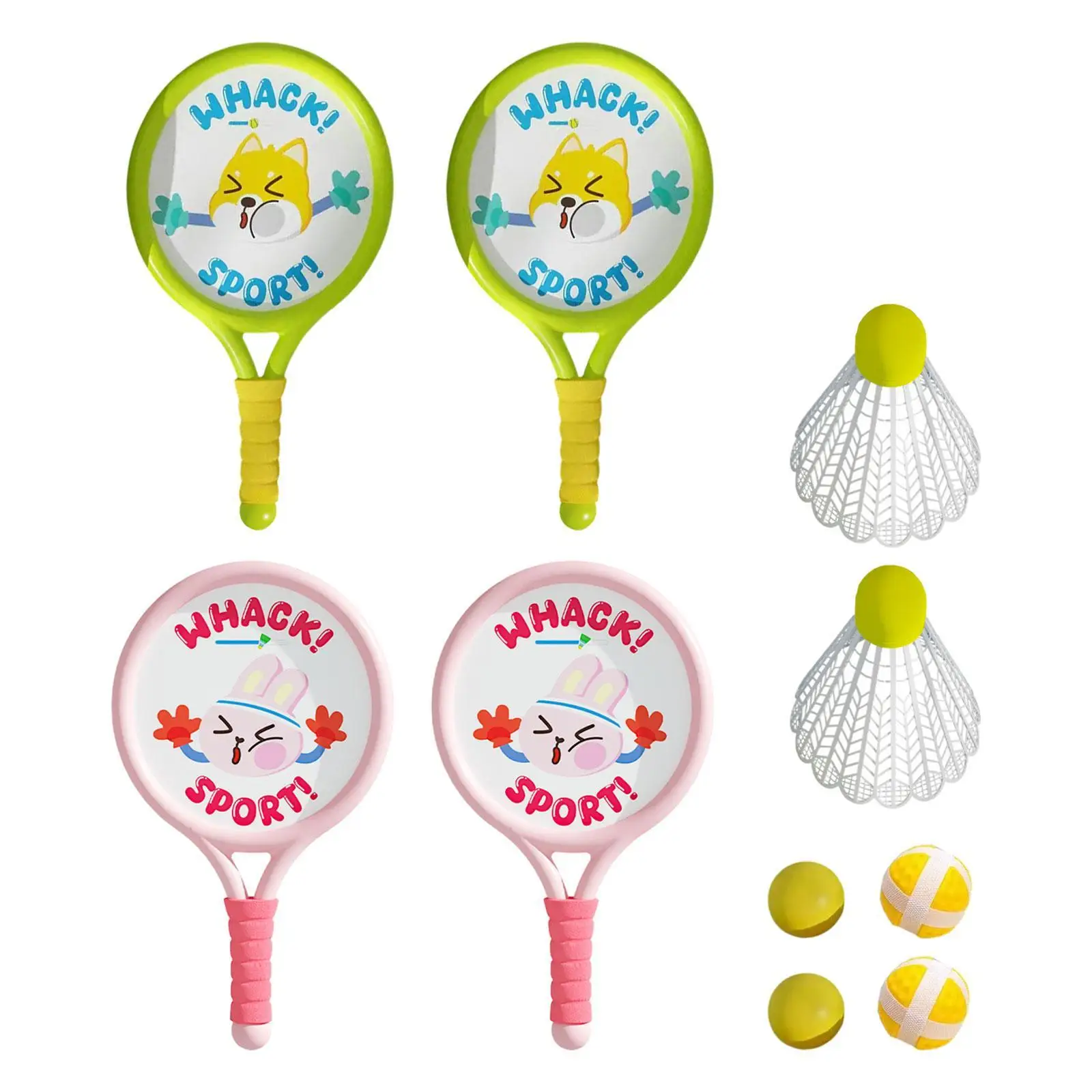 

4 Pieces Badminton Racket for Children with Shuttlecocks Lightweight Sport Game Sports Toy for Backyard Yard Kids and Adults