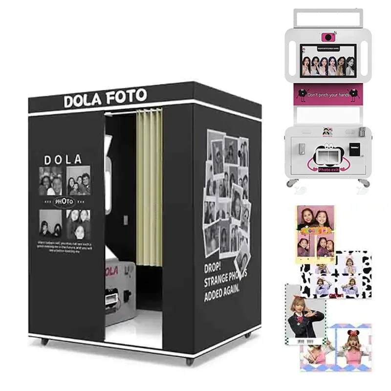 Customized independent coin-operated selfie photo booth/automatic printing vending equipment/photo booth shell party supplies