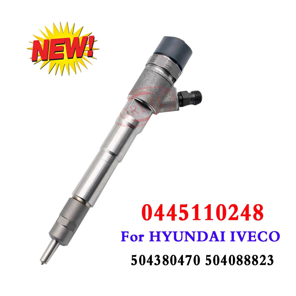 

ORLTL DIESEL Fuel Injector 0445110248 0445110247 Common Rail Nozzle Injection 09860435163 For HYUNDAI IVECO 504380470 504088823