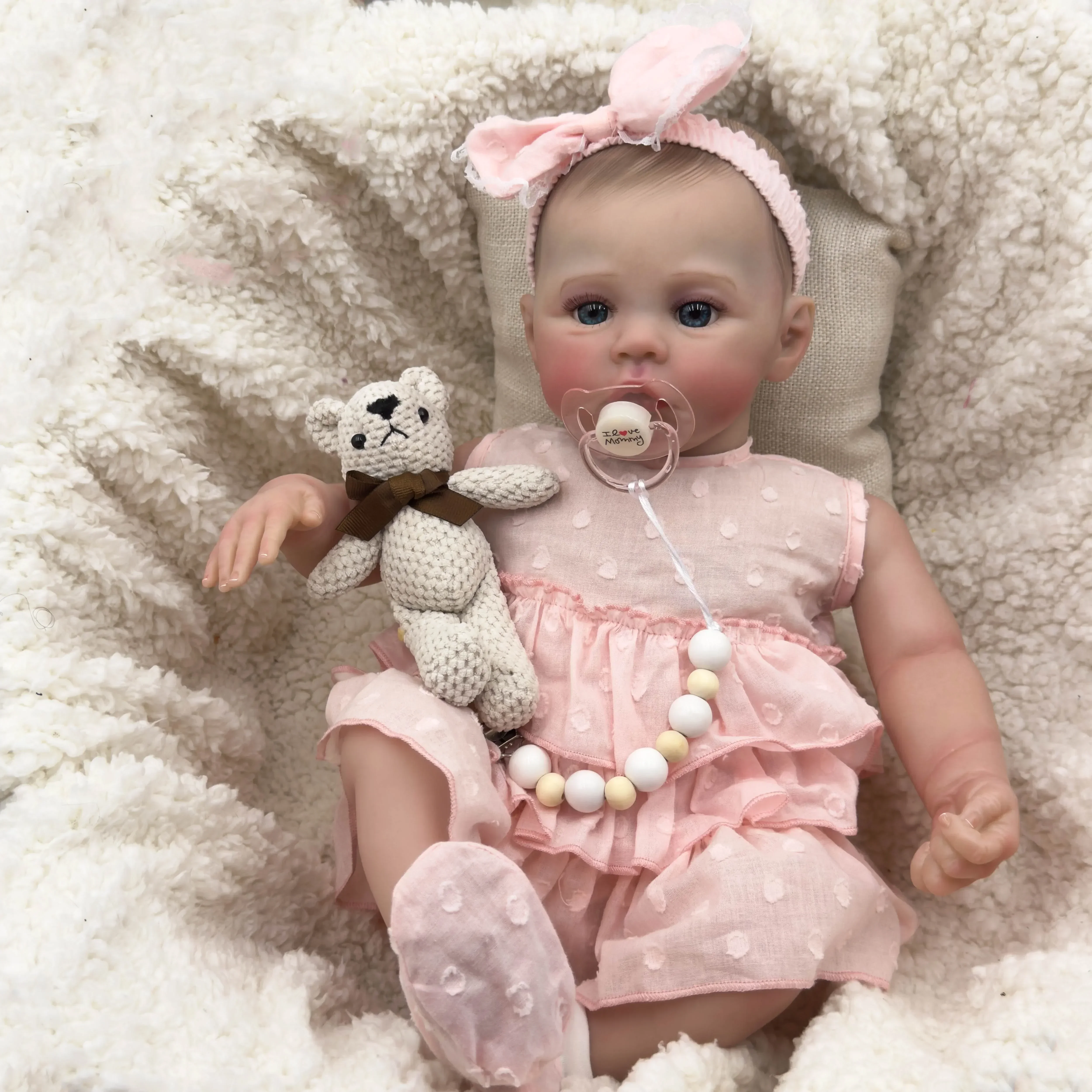 18inch Meadow Soft Cloth Body Reborn Baby Doll 100% handmade 3D Skin with Visbile Veins Collectible Art Doll Christmas Gift