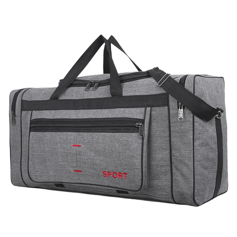 Large Capacity Folding Duffle Bag Travel Clothes Storage Bags Zipper Oxford Weekend Bag Thin Portable Moving Luggage Hand Bag