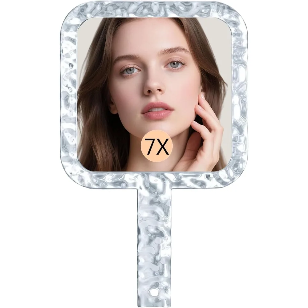 

Handheld Mirror, with 1X/7X Magnification, Dual-Sided Mirror, with Handle, 10" x 6.1", Portable & Hangable, Makeup mirror