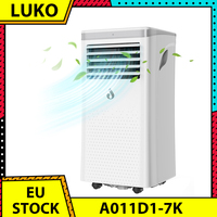 LUKO A011D1-7K 3 in 1 Portable Air Conditioner Dehumidifier 7000BTU Cooling Capacity 2 Wind Speeds 24-Hour Timer Remote Control