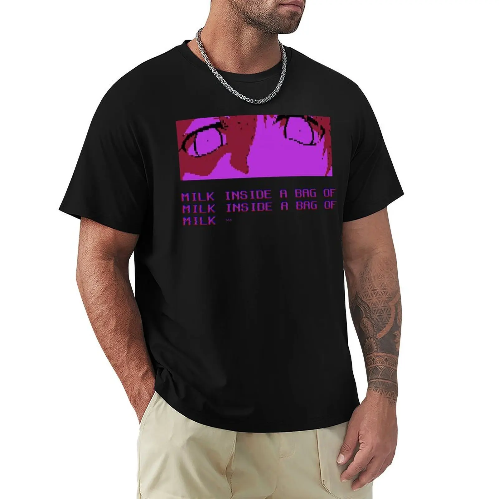 Milk Inside a bag of Milk Inside a bag of Milk T-Shirt Plus Size Simple Casual Top