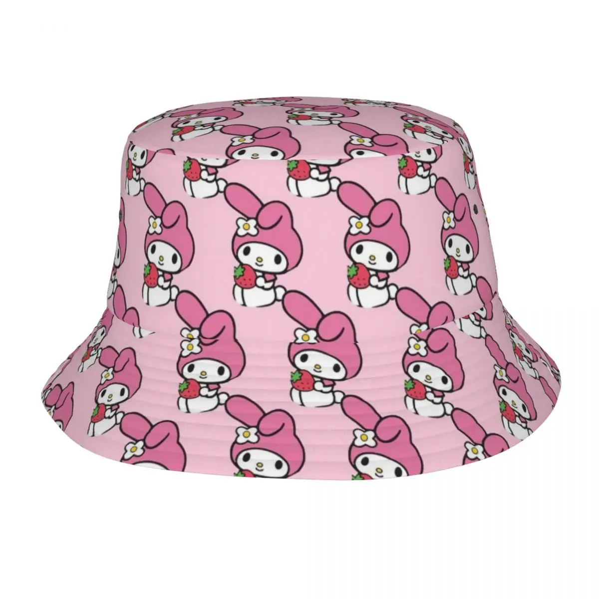 Teen Bucket Hat Pink My Melody Cartoon Beach Hatwear Foldable Camping Fishing Cap Bob Hat Birthday Gifts