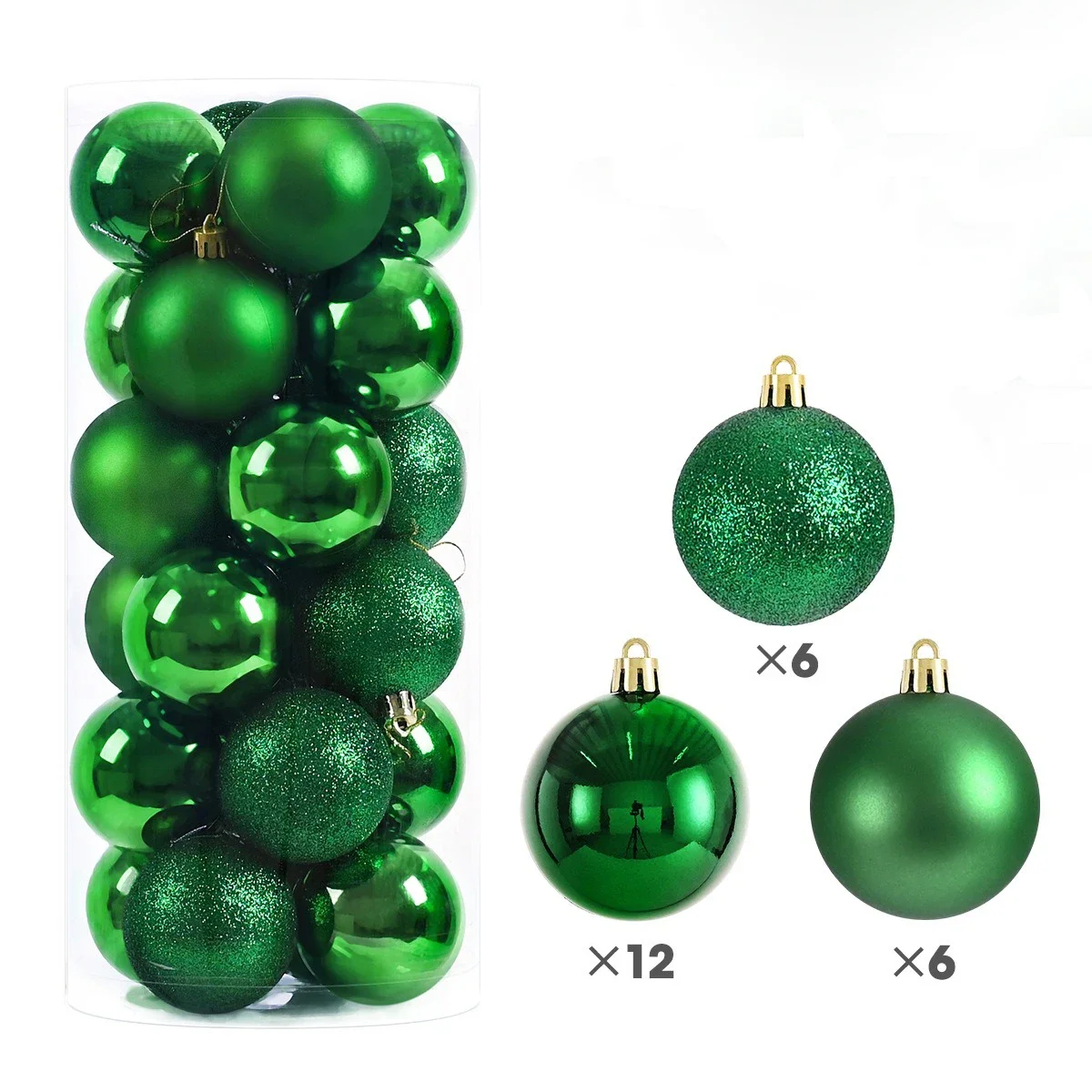 Hot 24Pcs 3/4/6cm Weihnachten Baum Kugeln Mehrfarbige Weihnachten Ball Dekorationen Glitter Weihnachten Baubles ornament Ball Party Wohnkultur – Detail 17