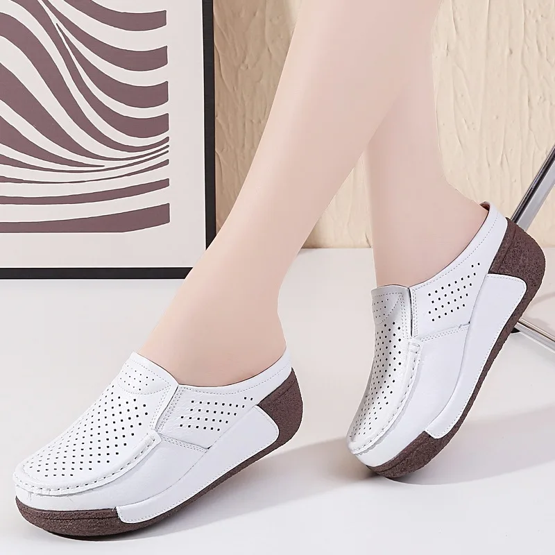 Summer Closed Toe Sandals Women Slippers Shoes Large Size Wedges Platform Flip Flops High Heels Women\'s Sandalias Mujer WSH3299