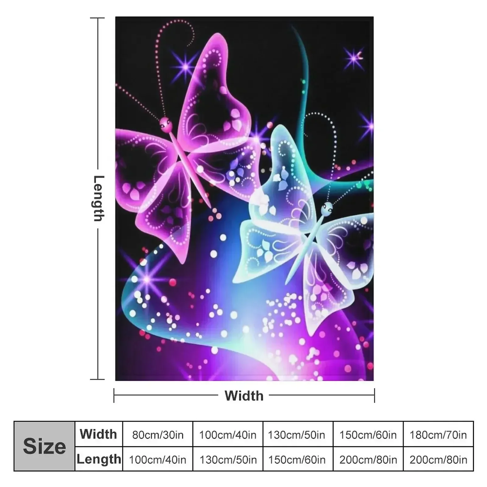 Glowing Neon Butterflies Throw Blanket valentine gift ideas Decoratives Luxury Thicken Sofas Luxury Brand Sleeping Bag Blankets