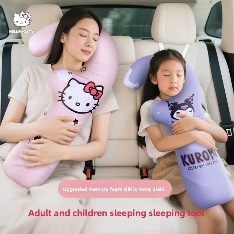 Kuromi Car Neck Pillow Children's Car Sleeping Headrest Neck Protection Car Interior Rear Long-Distance Pillow For Women