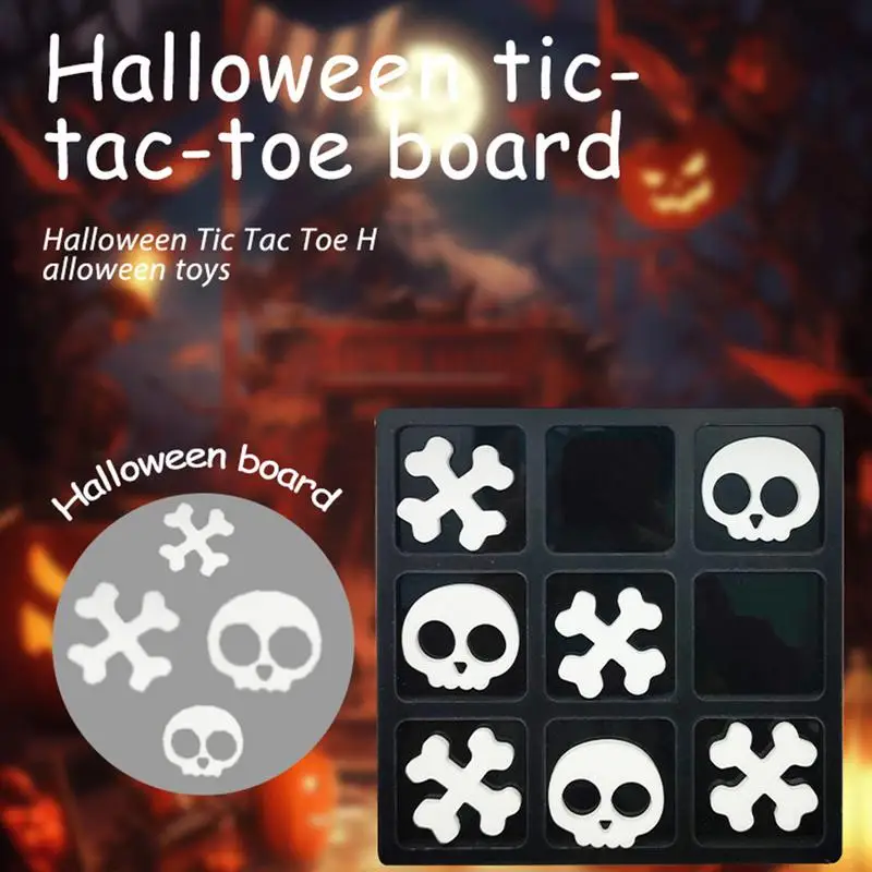 Halloween TicTacToe Board Game Family And Friends Interactive Toys Halloween Holiday Party Entertainment Game For Kids Adults