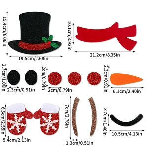 Weihnachtstür und Fensterfilmaufkleber, Cartoon Snowman, Santa Claus, entlang der Winterwand, Weihnachtsdekoration, Weihnachten, Neujahr 8 Hauptverkäufe Weihnachtsdekorationstür - №8