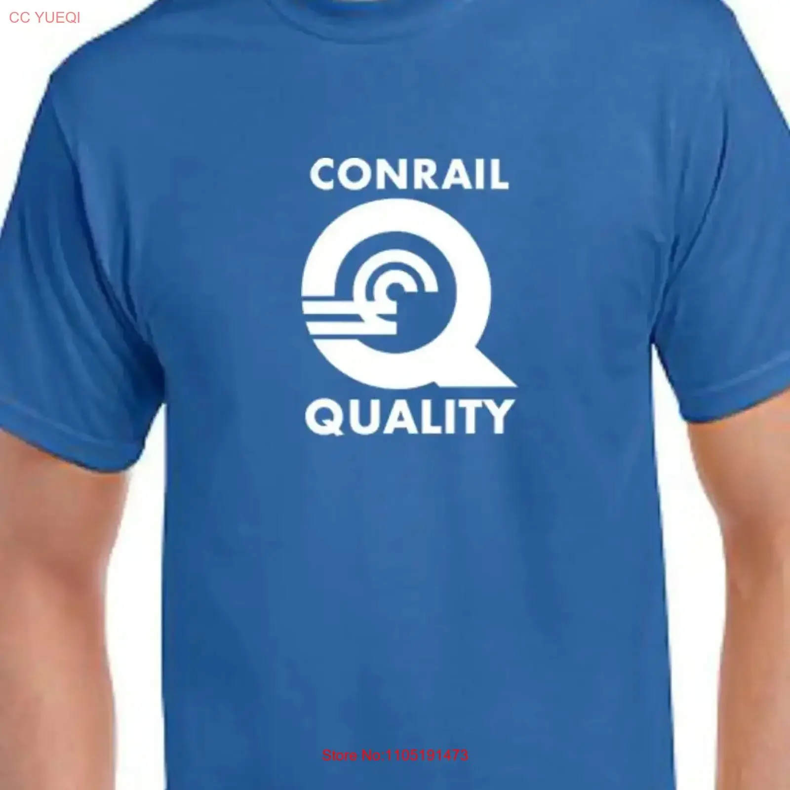 تي شيرت Conrail عالي الجودة بشعار عتيق من شركة Rail Train Company كلاسيكي عتيق مغسول وجيد التهوية ومتعدد الاستخدامات للارتداء اليومي