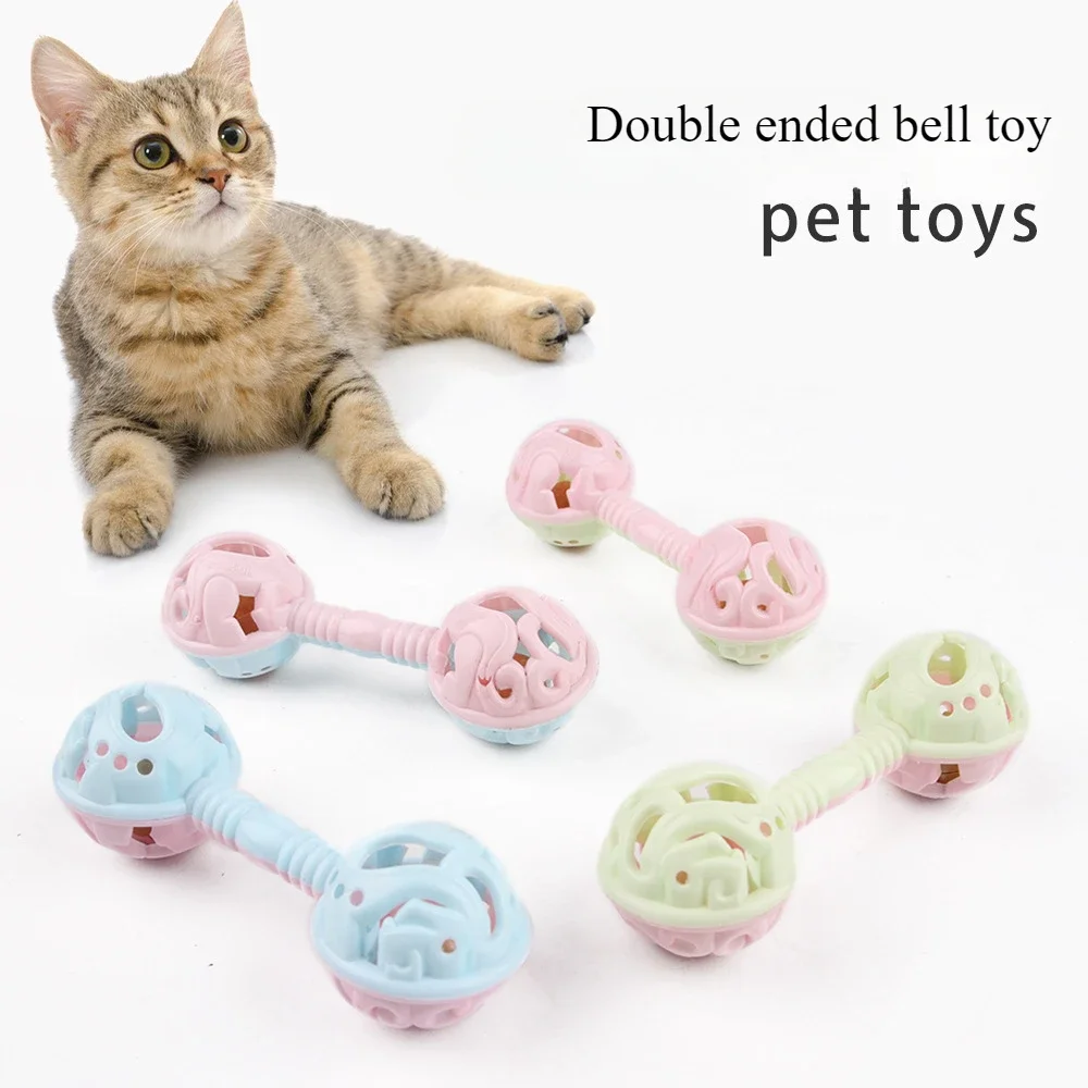 

Creative Double Headed Ringbell Cat Toy Pet Chewing Teeth Stick Football Ringbell Teasing Cat Toy