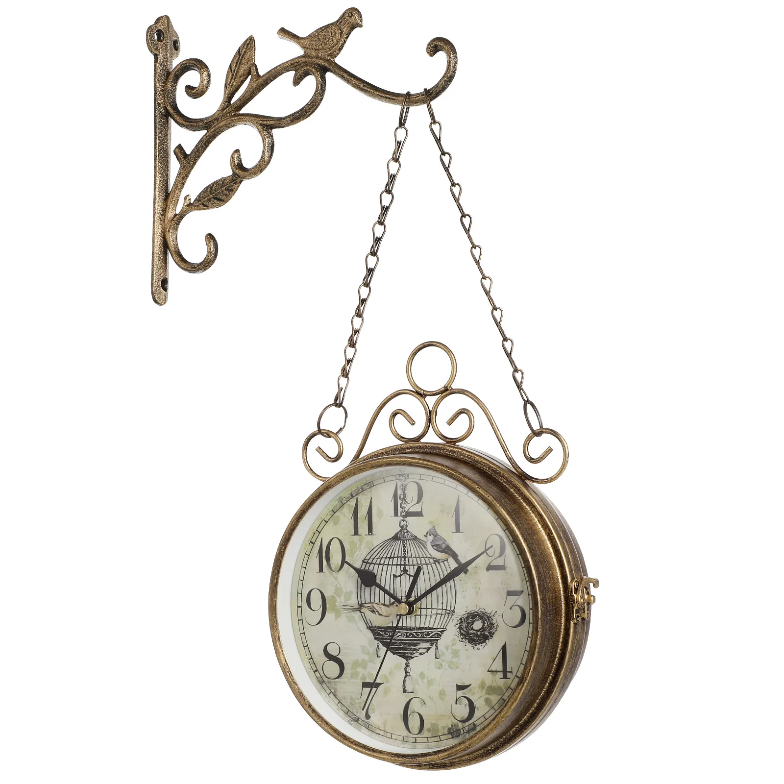 

Retro Wall Bird Shape High Bird Shape Wall Clock Quality Iron Decorative Hanging Clock for Bedroom Living Room