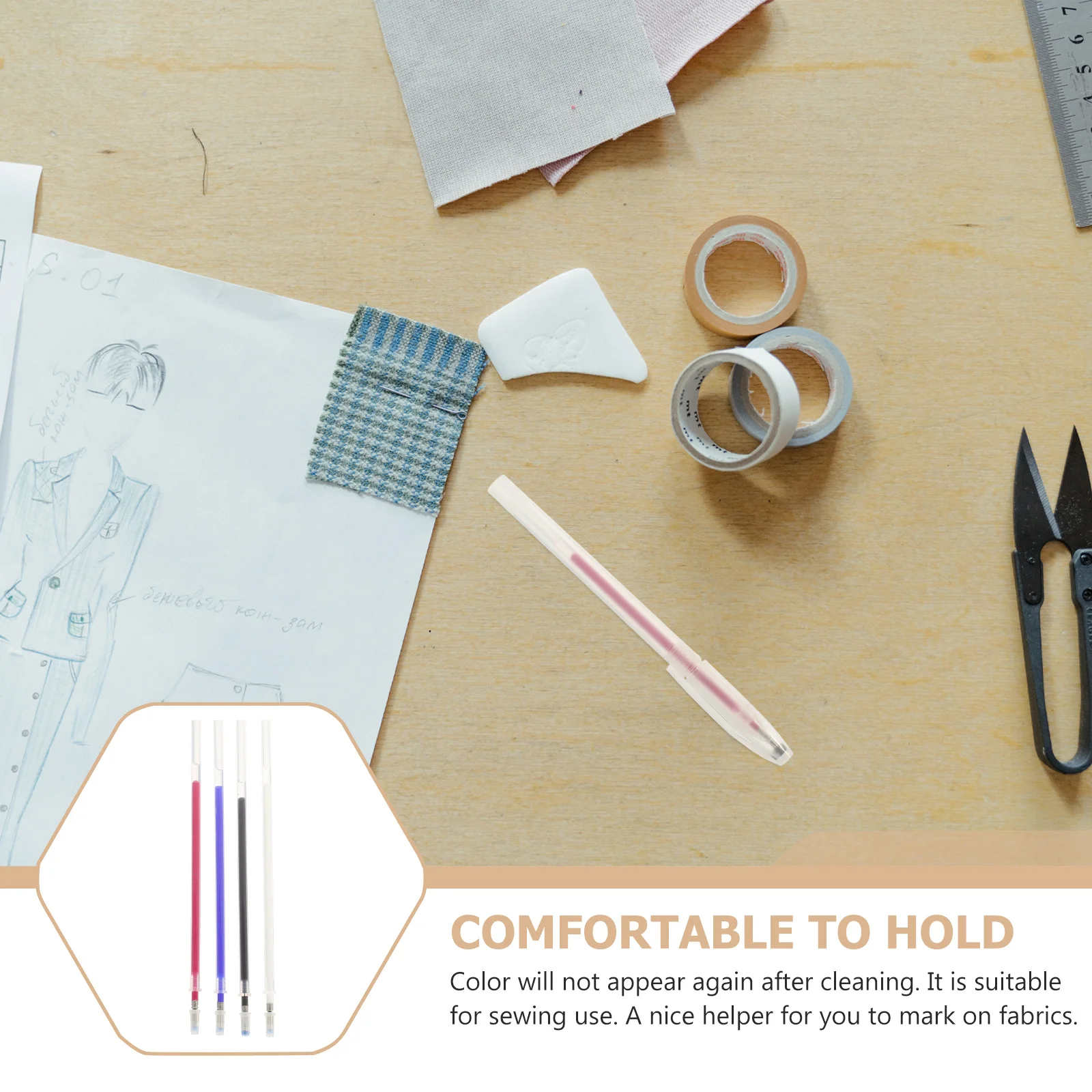 

40Pcs Heat Erasable Pens Refills High Temp Disappearing Fabric Markers Sewing Supplies Ergonomic Design Practical Use