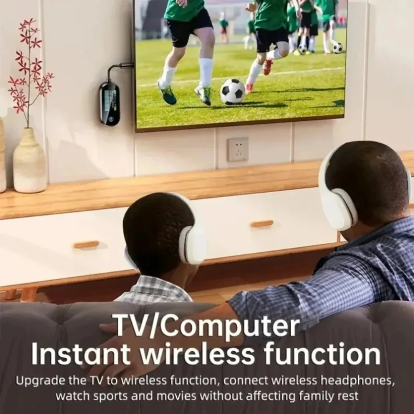 Bluetooth 5.4 3.5mm AUXジャックレシーバートランスミッター低遅延ワイヤレスオーディオアダプター（テレビ、飛行機、車、スピーカー、PC、ヘッドホン用）