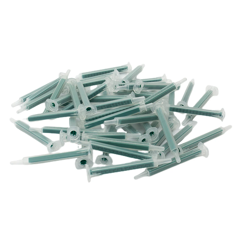 50 Pieces 2K Adhesive Mixing Tips Mixer Nozzles Mixer Tips Static Mixer Resina Epoxi Epoxy Resin Epoxy Glue Syringe Accessories