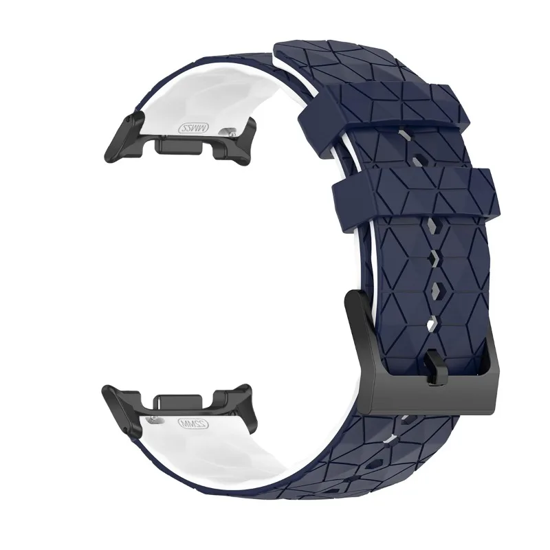 حزام سيليكون مطبوع لكرة القدم لساعة سامسونج جالاكسي 8/8 كلاسيك حزام سيليكون بلونين لسوار جالاكسي الترا 2025/47 ملم