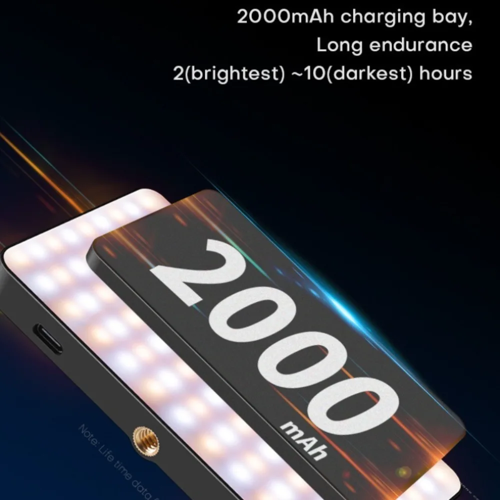 자석 부착 LED RGB 비디오 조명 (1/4 핫슈 마운트, 디밍 가능, 셀카 조명, 조절 가능, 충전식 보조광)