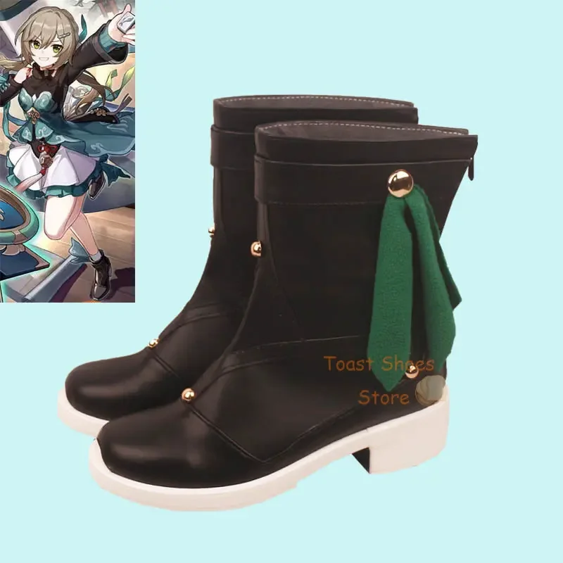 

Honkai Star Rail Qingque Cosplay Ankle Boots Comic Anime Game Role Play for Con Party Halloween Cosplay Costume Prop Shoes