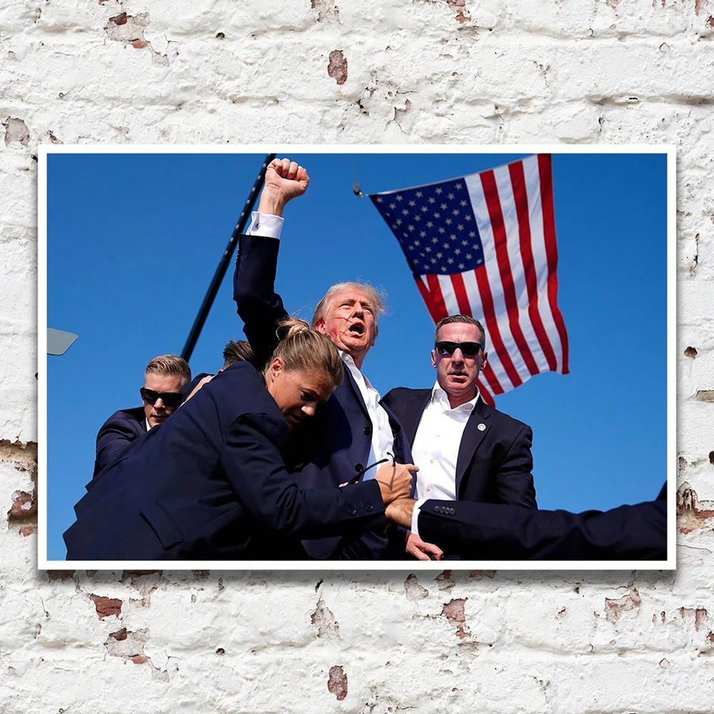 1 Pc, Unframe Canvas Print Painting, Trump Was Assassinated During A Speech, Room Home Decoration Stuff, Wall Art Poster