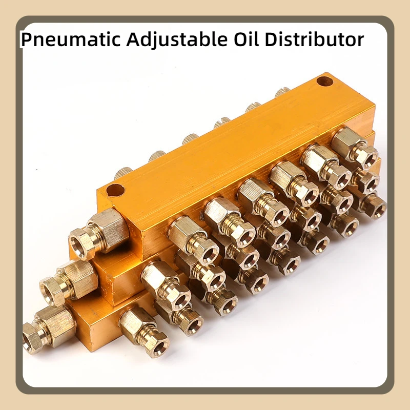 Pneumatic Adjustable Oil Distributor and Lubrication System Distribution Valve Pneumatic Plug In Connector Hose Air Distributor