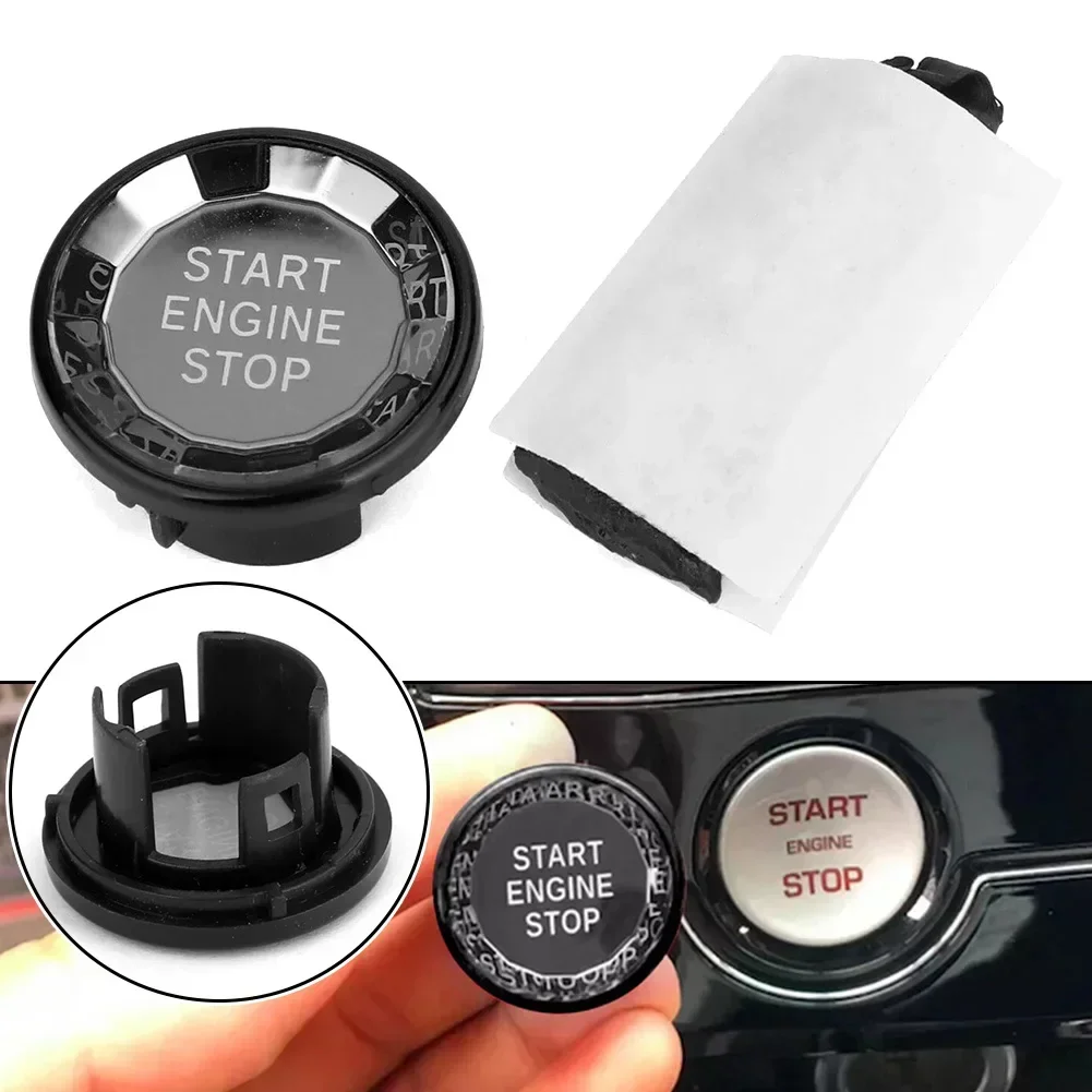 Black Engine Button Knob Switch Decor Cover Fits For Jaguar XF For F-Pace16-19 Engine Button Knob Switch Decor Cover