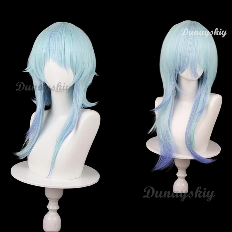 Juego Wuthering Waves Stephanie McKeon Cosplay peluca The Shorekeeper Cosplay azul púrpura mezcla pelucas resistentes al calor Halloween