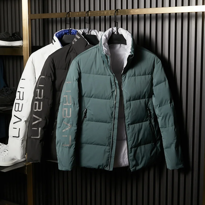 

Double-Sided Wearable Faionable Men's Casual Stand Collar down Jaet Quali Speaks for Itself Cany Goods Winter New Ar...