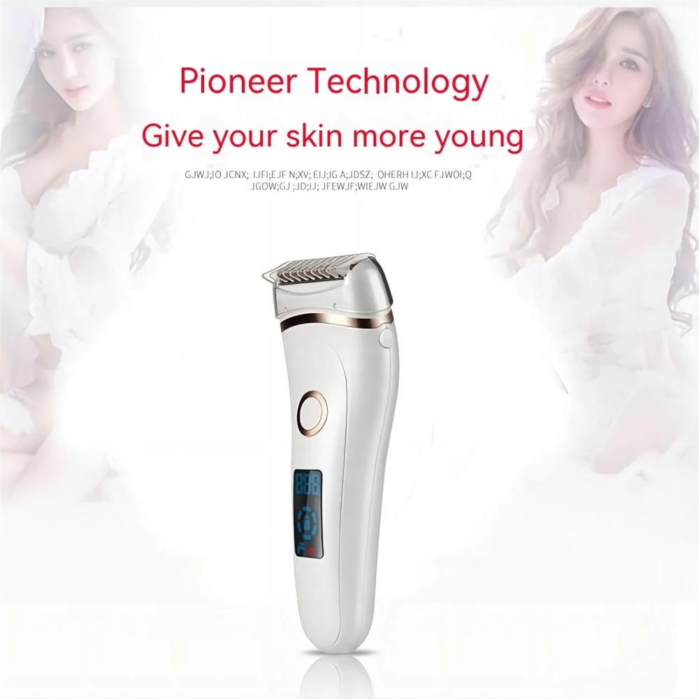 ماكينة حلاقة كهربائية للنساء لإزالة شعر الوجه، ماكينة حلاقة غير مؤلمة، ماكينة تشذيب الجسم للذراع والأيدي والساق، ماكينة إزالة بيكيني