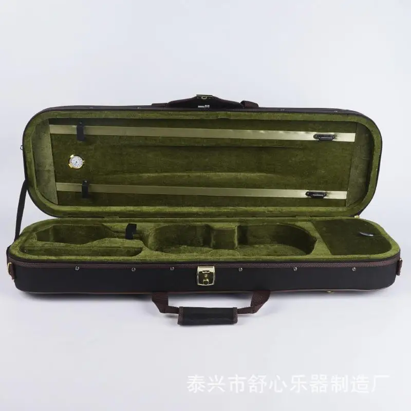 Professional 4/4 Full Size Violin Case Carrying Bag with Soft Interior and Strap Black Case Box Lightwight Hard Violin Box