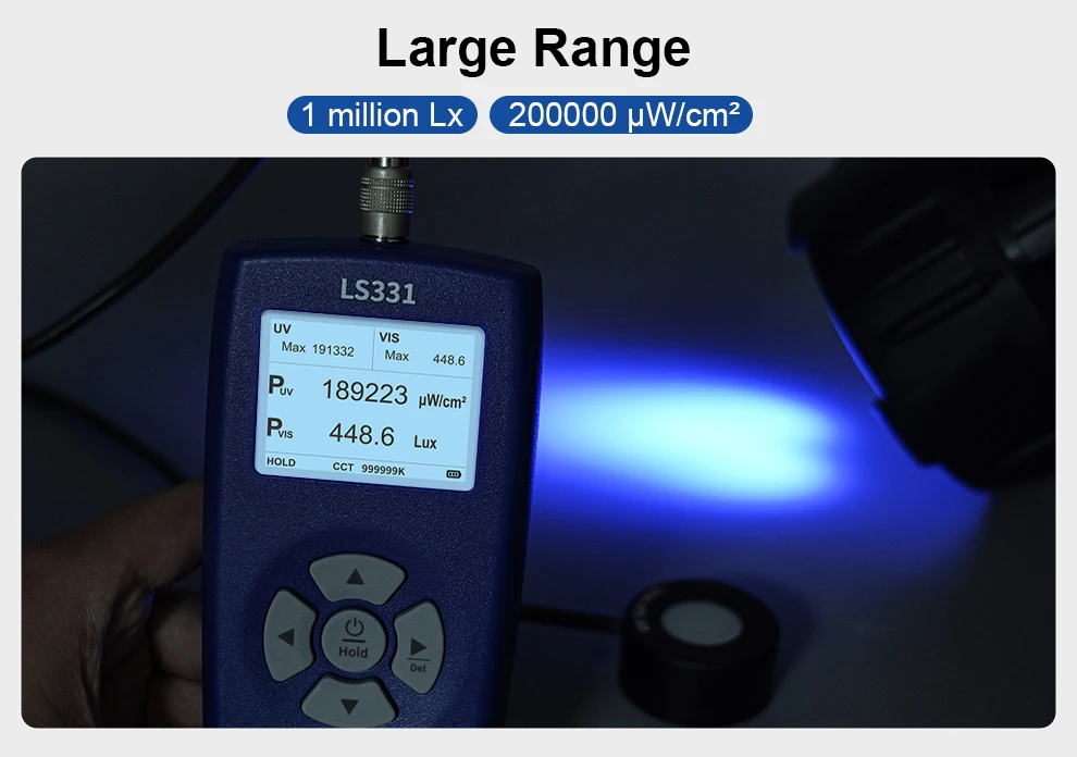 LS331 Multifunctional Flaw Detection Light Meter UV Power and Visible Light Illuminance Tester
