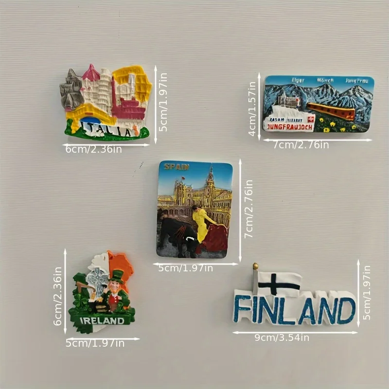 1 قطعة اليدوية ثلاثية الأبعاد الراتنج الفن مغناطيس الثلاجة ، قطار تايلاند فوكيت ميونيخ ألمانيا سالزبورغ أيرلندا الإيطالية الإسبانية مصارعة الثيران Finlan