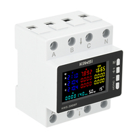 Tuya WIFI Intelligent HD Color Screen Three Phase 4Wire Rail Current Voltage Meter Electricity Power Energy Meter AC 85-290V 80A
