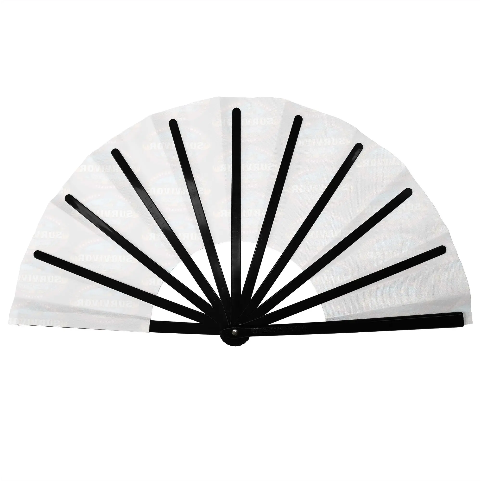 S-Survivors Folding Hand Fan DIY Adventure Game TV Show Polyester Fabric Fan Funny Summer Accessory Decorative Fans