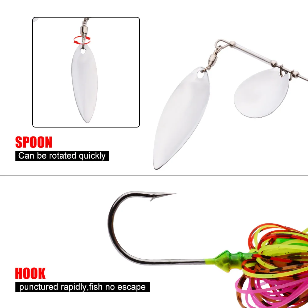 1pcs Spinner Bait 10g15g20g Metal Lure Hard Fishing Lure Spinner Lure Spinnerbait Pike Swivel Fish Tackle Wobbler Fishing image 5