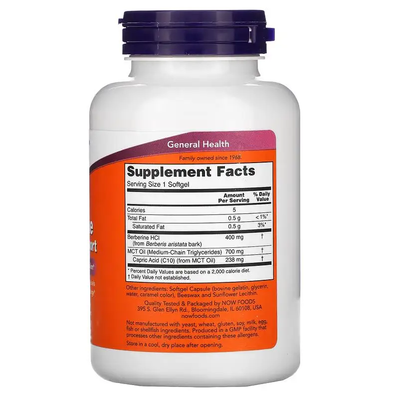 Berberine Hydrochloride and Glucose Softgels , Supports Blood Sugar & Lipid Balance