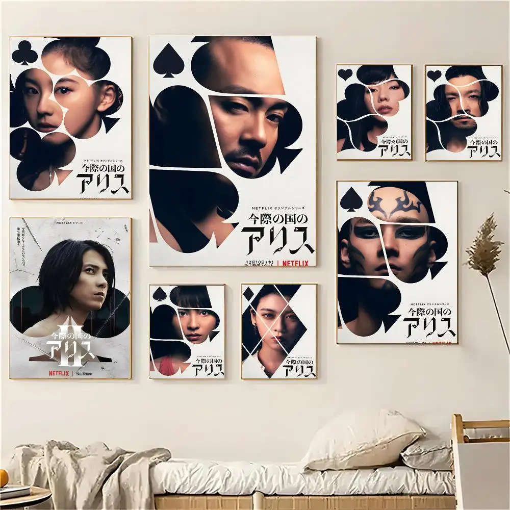 Tv Series Alice In Borderland Poster Self-adhesive Living Room Bedroom Party Bar Decor Moisture-proof Fade-resistant HD