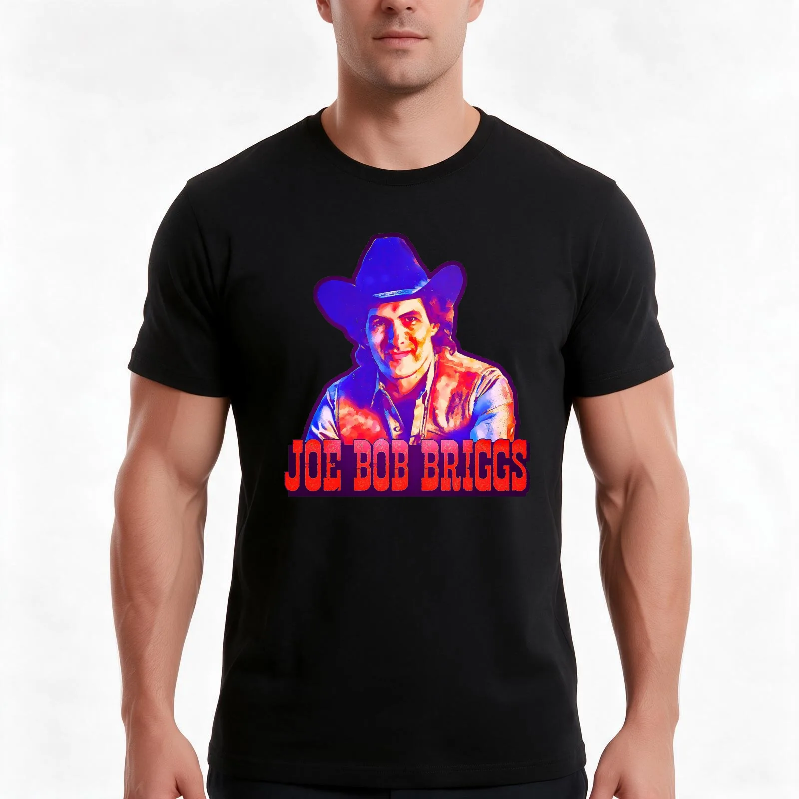 Joe Bob Briggs Horror icon T-Shirt, Summer Casual Cotton Tee, Oversized Streetwear Tops, Vintage Graphic Print, Unisex Men Women