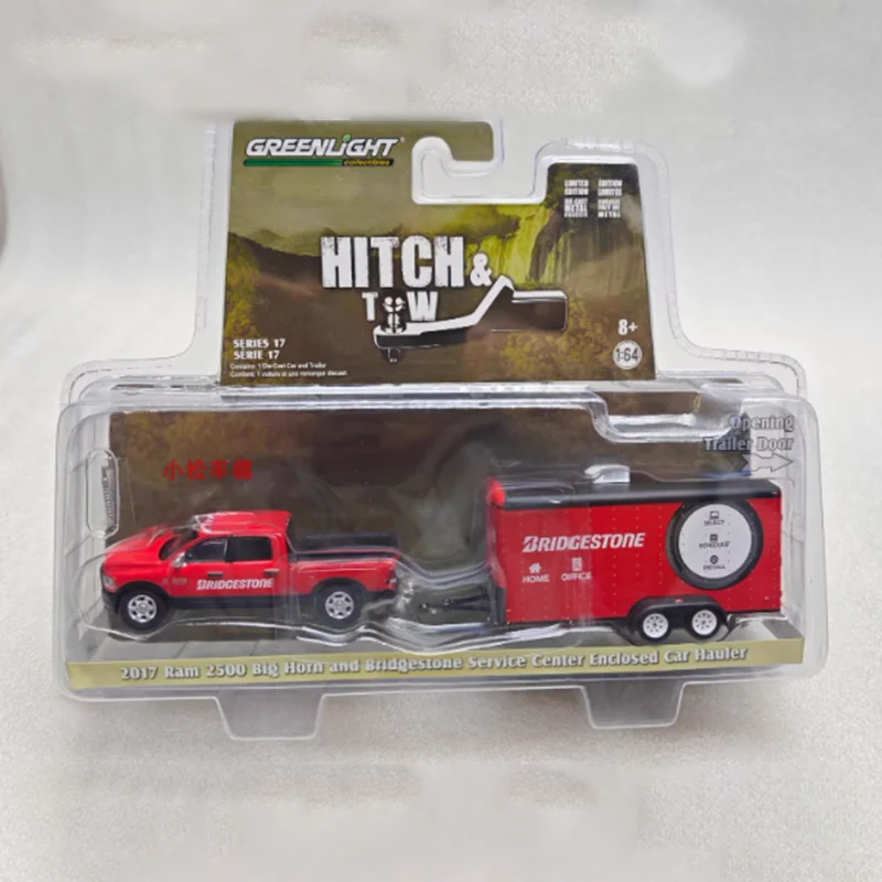 

GreenLight масштаб 1:64 2017 Ram 2500 и закрытая машинка Hauler из сплава, коллекция моделей автомобилей, украшение для дисплея, игрушка в подарок