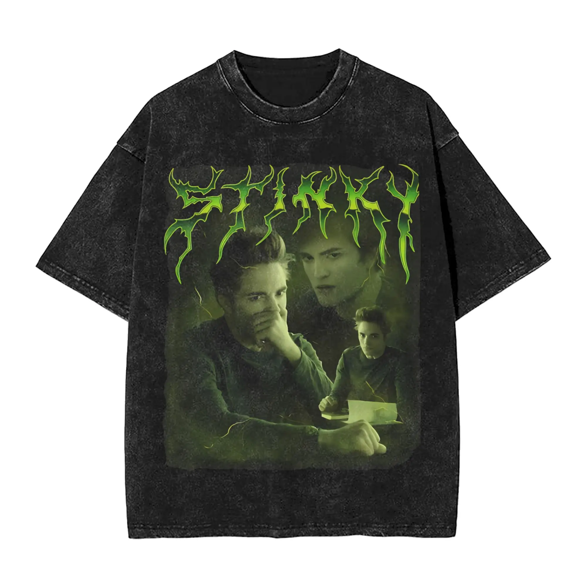 Twilight  Men T Shirt Washed Edward Cullen Novelty Tees Short Sleeve O Neck T-Shirts Cotton Plus Size Tops