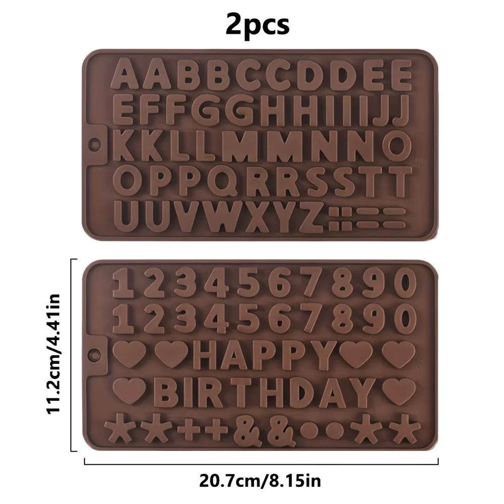Digital Silicone Baking Mold Set Letter Number Mold Cookie Jelly Ice Cube Baking Mold Mousse Cake Chocolate Soap Candle Mold