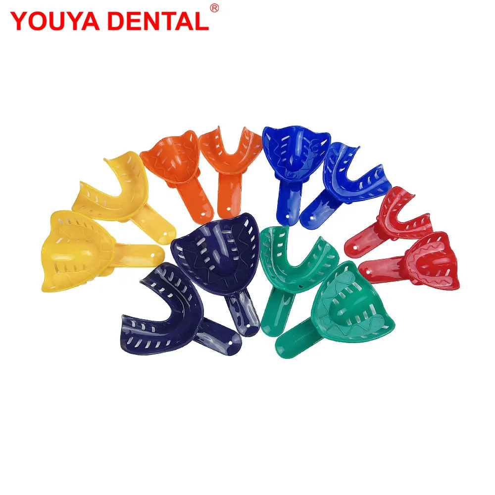 

12pcs Disposable Dental Impression Trays Denture Model For Adult And Children Dentistry Teeth Tray Holder Dentist Oral Care Tool