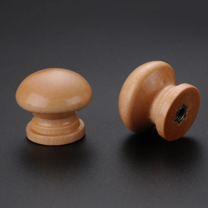

1PCS Cabinet Door Handle Drawer Round Solid Wood Single Hole Spherical Mushroom Round Handle Solid Wood Furniture Small Handle