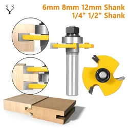 2Pcs 47mm Cove 1-7/8 T&G ASSEMBLY Cutter Router Bit Woodworking Milling Cutter For Wood Face Mill