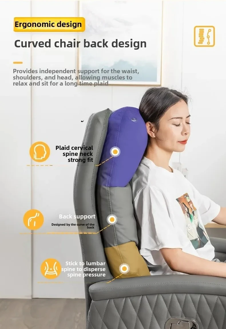 TQH office comfortable sedentary office boss chair reclining computer swivel chair home desk chair
