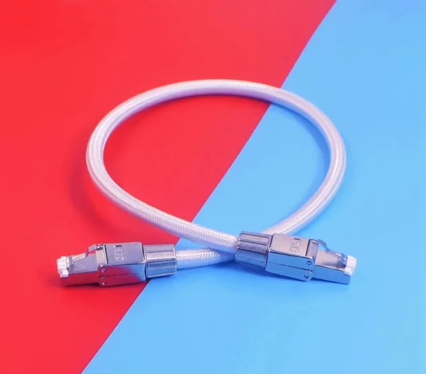 Sterling silver network cable DAC network cable decoding rj45 e-sports hifi shielding broadband 6-8 high-speed cat-8