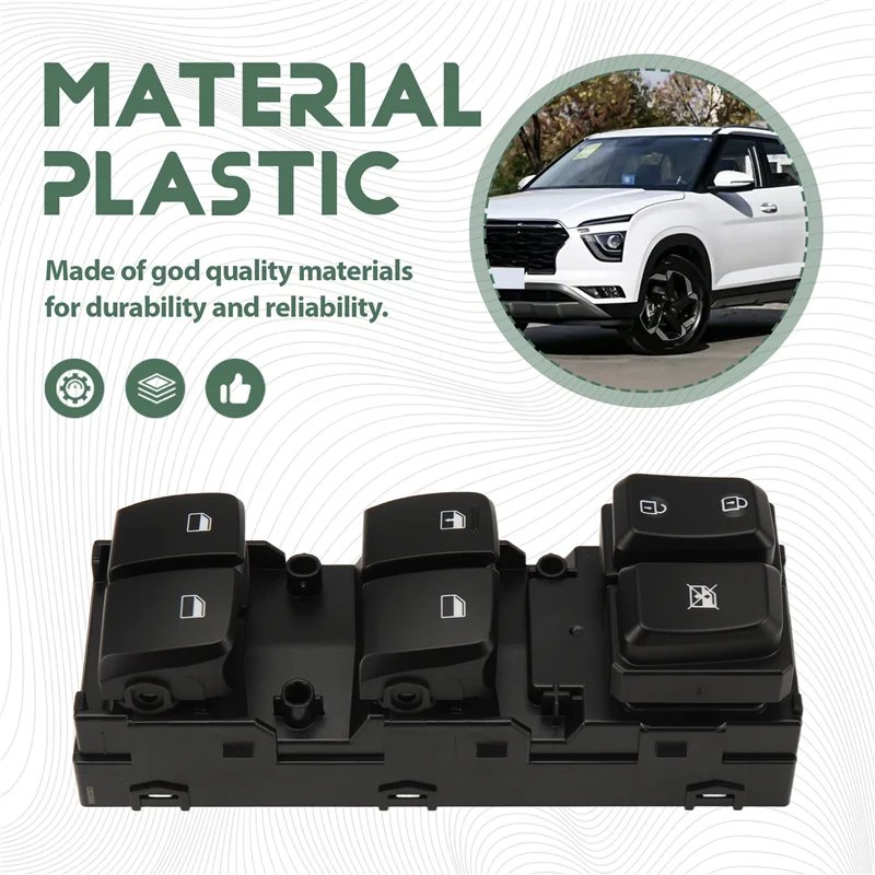 ELETTO-Per Hyundai Kona 93570-J9000 Interruttore alzacristallo elettrico anteriore sinistro Master Sostituzione-Nuovo pulsante regolatore di controllo dell'ascensore in vetro